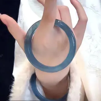 Diable glace bleu mer bleu Imitation Jade verre Bracelet populaire pour les femmes haute beauté Bracelet élégant bijoux cadeau