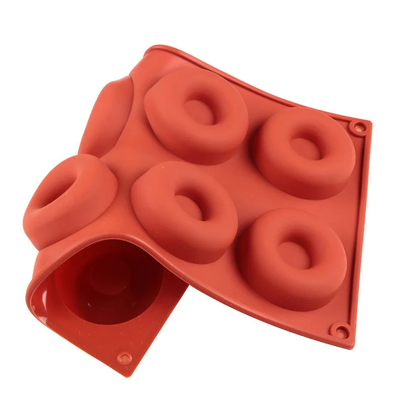 Donut Mold Silicone Chocolate Mold Pastry Bread Cake Mold Non-Stick Baking Mold DIY Baking Tray Doughnut Dessert Making Tools