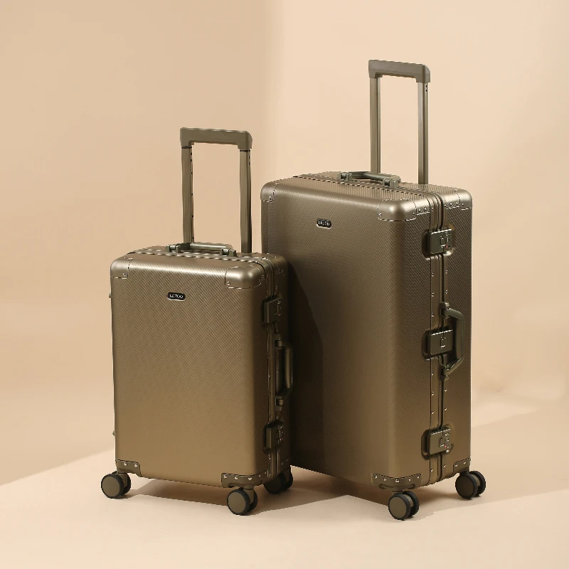 

20/26 Inches All Aluminum Magnesium Alloy Rolling Luggage Case Travel Suitcase on Wheels TSA Lock Business Travel Bags