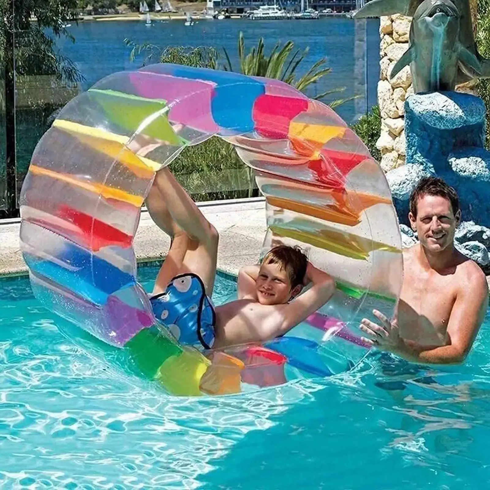 

Inflatable Water Wheel Fun Swimming Pool Float for Summer Parties Pond Beach