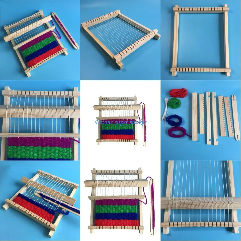 

090B Мини-Деревянный Ткацкий Станок Ткацкие Художественные Игрушки для Детей Ручное Вязание DIY Машина