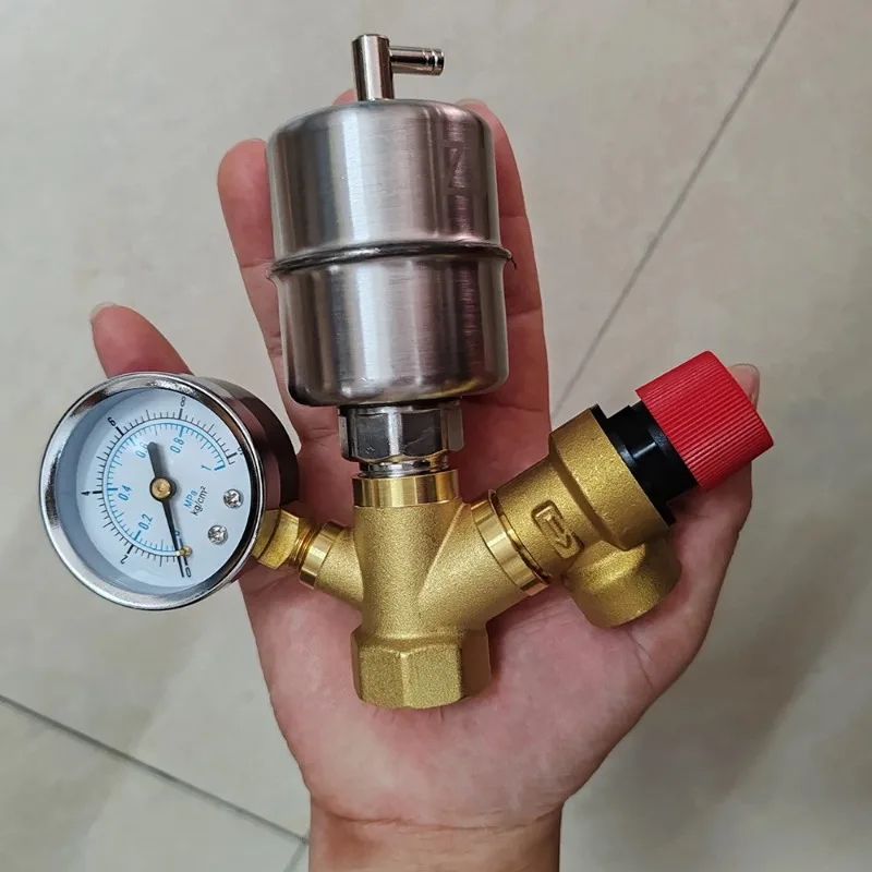 3/4 Inch Brass Adjustable Water Pressure Regulator Valve with Gauge 6Bar Relief Maintain Control Fitting