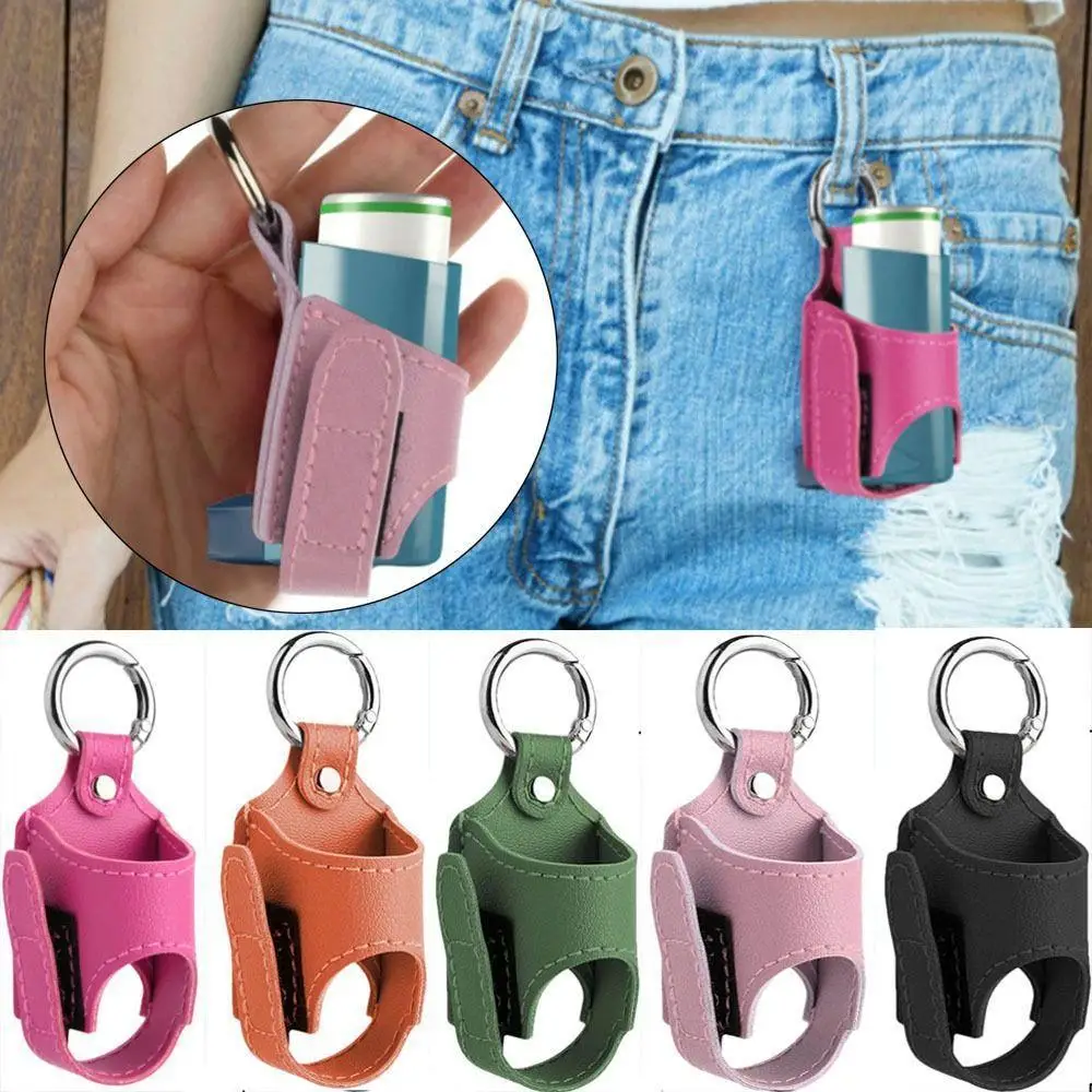 New - arrival Portable Storage Bag: Waist - hanging PU Leather Case for Antibacterial Spray Bottle and Cough Inhaler