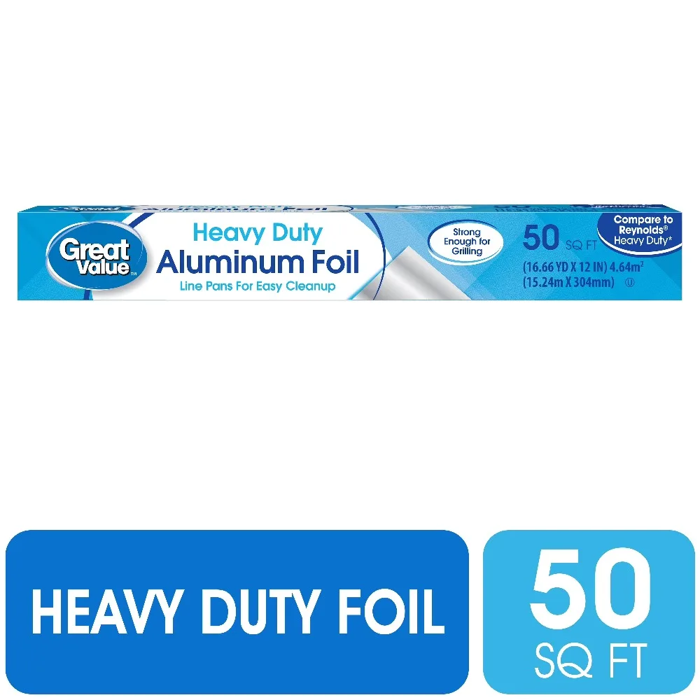 Heavy Duty Thickened Durable Aluminum Foil Heat Resistant Tear Resistant Kitchen Foil For Baking Grilling Roasting Food Wrapping And Food Storage Total Area 50 Square Feet