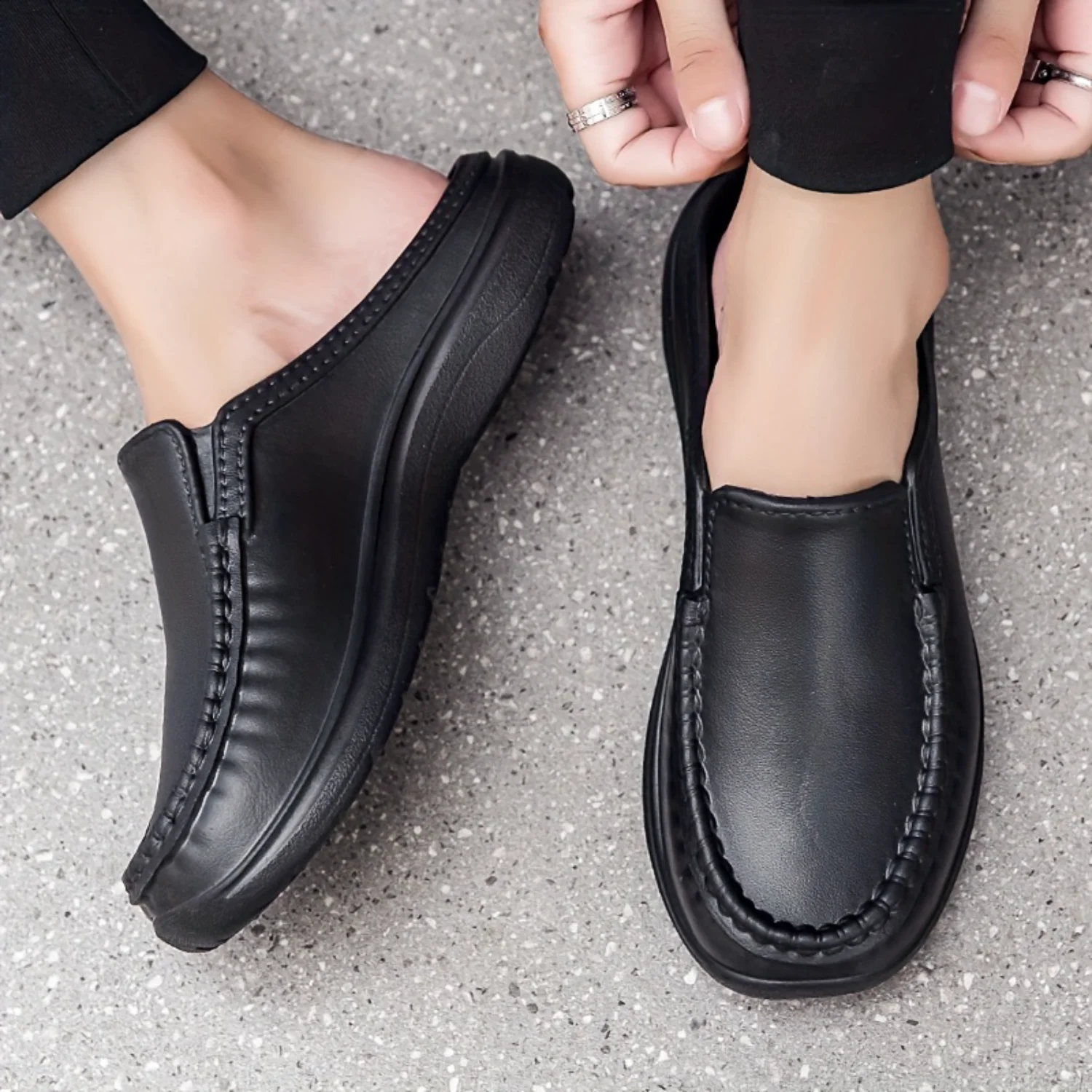 

Men's Hollow Out Mule Shoes: Comfy Non Slip Slippers for Outdoor Activities