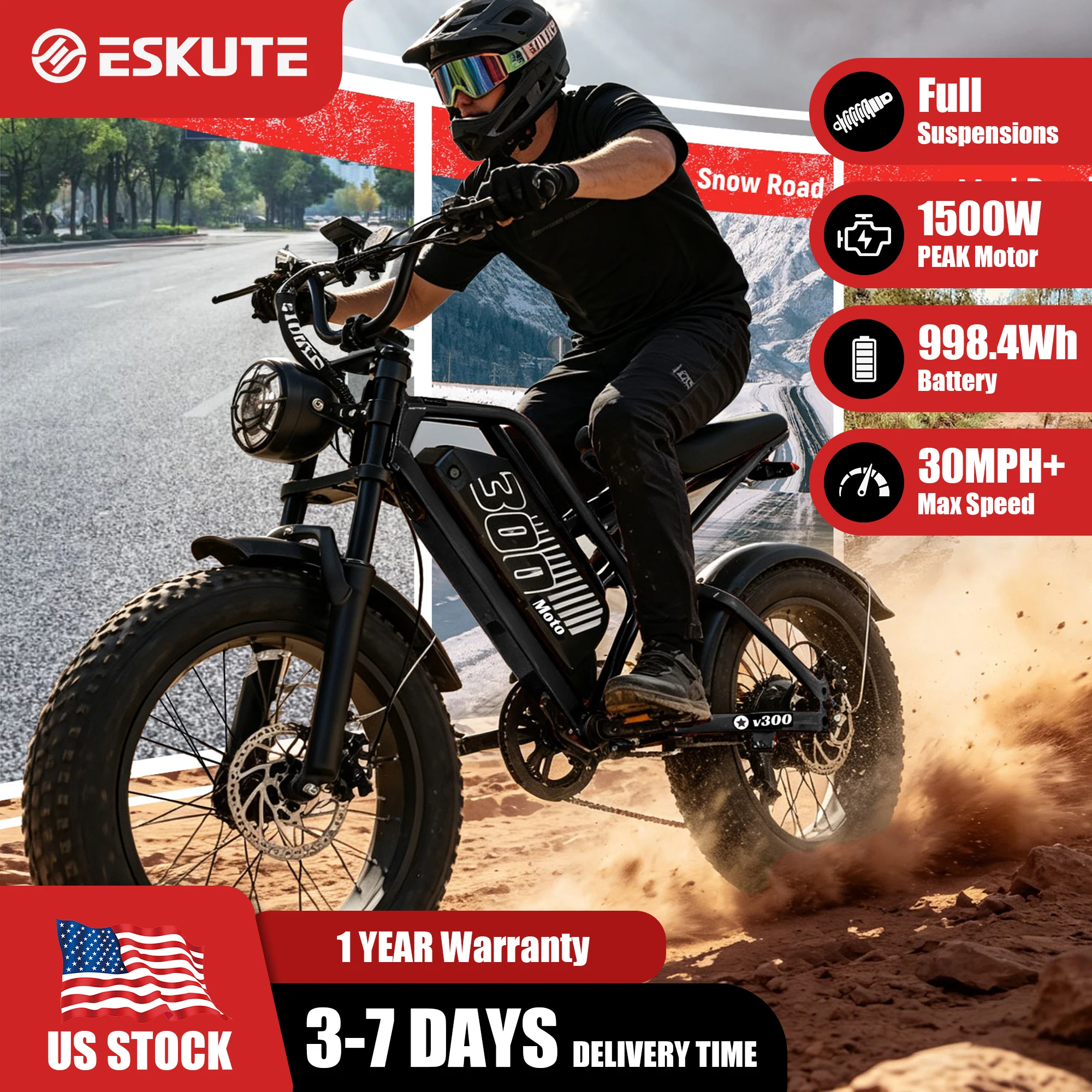 ESKUTE V300 Electric Dirt Bike, 20