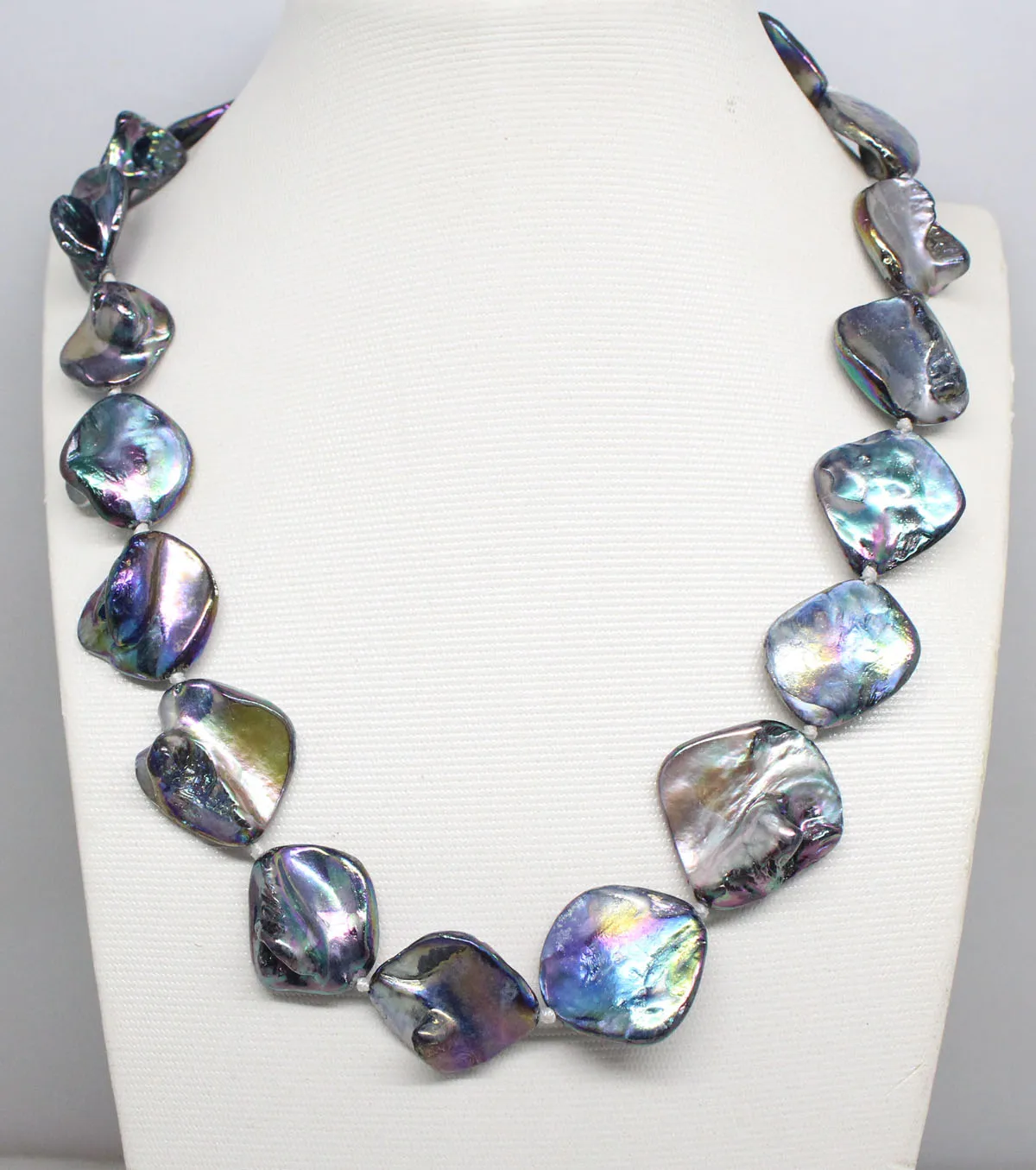 

Beauty 15mm-18mm Baroque Shell Mother of Pearl Handmade Necklace 17.5inches Choose Color