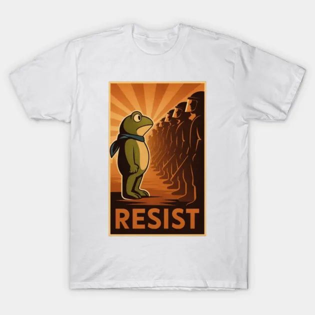 تي شيرت من القطن الخالص بنمط الطباعة الأساسي على شكل ضفدع بورتلاند يمكن ارتداؤه من قبل الرجال والنساء على طراز عصري بأكمام قصيرة