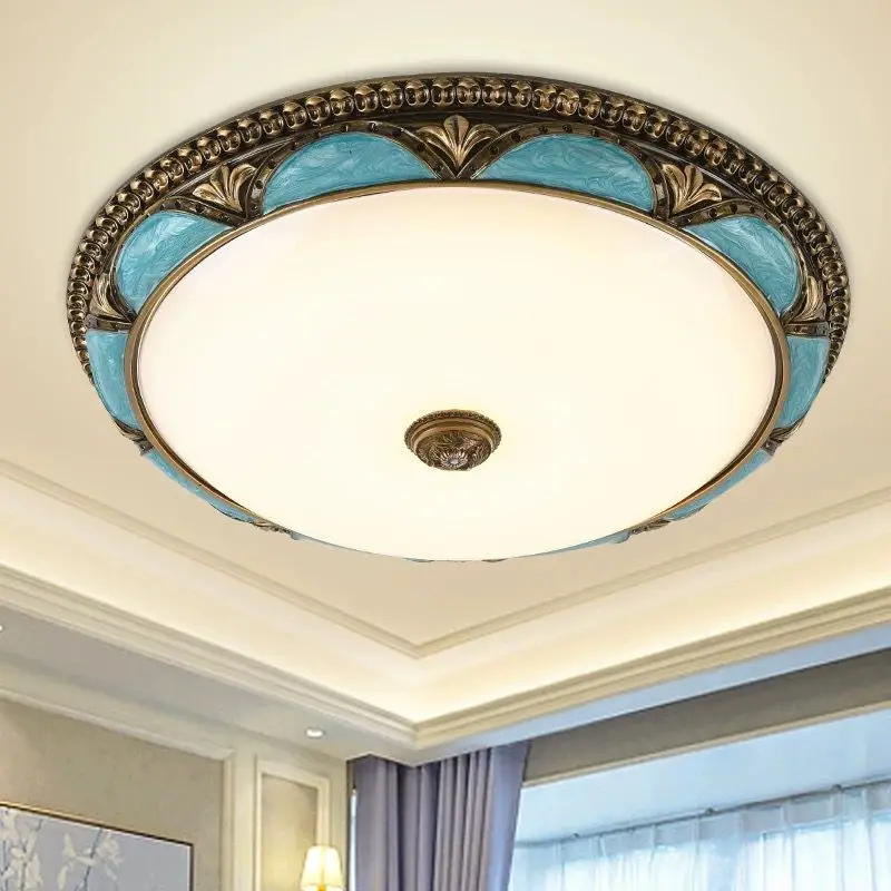 retro ceiling light, bedroom light resembling ancient corridor balcony LED circular hotel luxury light