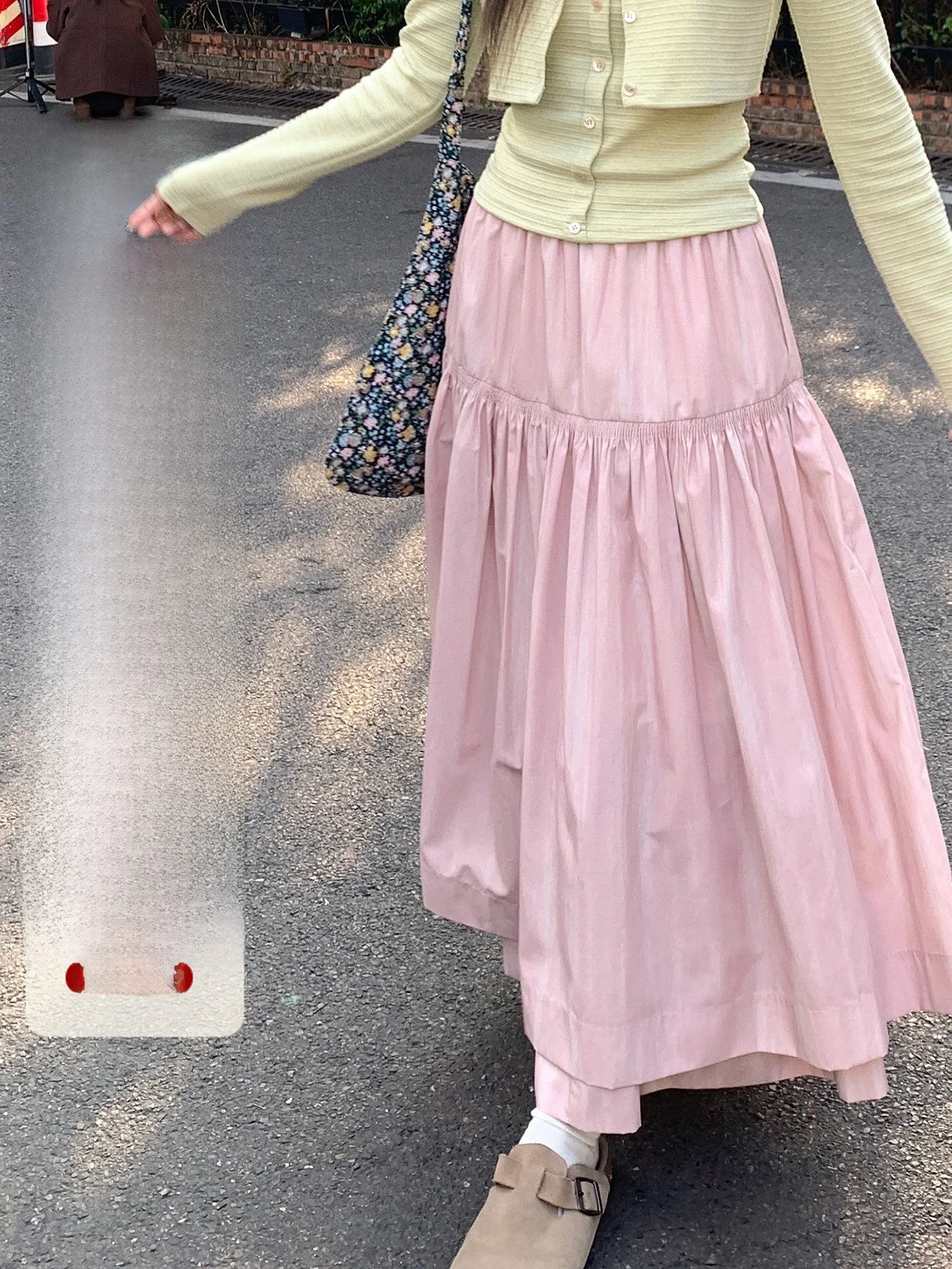 

Gentle Pink A-Line Skirt Women's Spring 2026 New Style Ultra Beautiful Soft Comfortable High Waist Polyester City Commut...