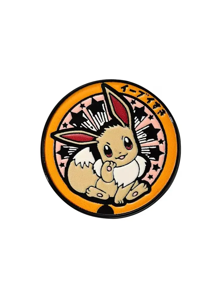 Eeveelutions Emaille-Pins-Set, 9-teilig, niedliche Eevee-Familien-Metallbroschen, Cartoon-Anime-Anstecknadeln für Rucksack- und Kleidungsdekoration