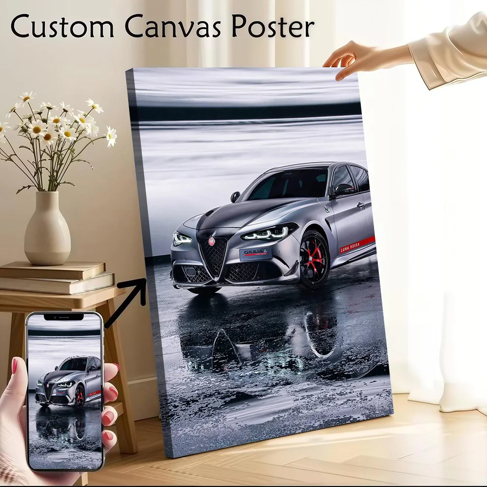 Romeo Car Giulia Luna Rossa Poster Customizable Printed Canvas Painting for Pictures Wall Art Modern Home Decoration Ornaments