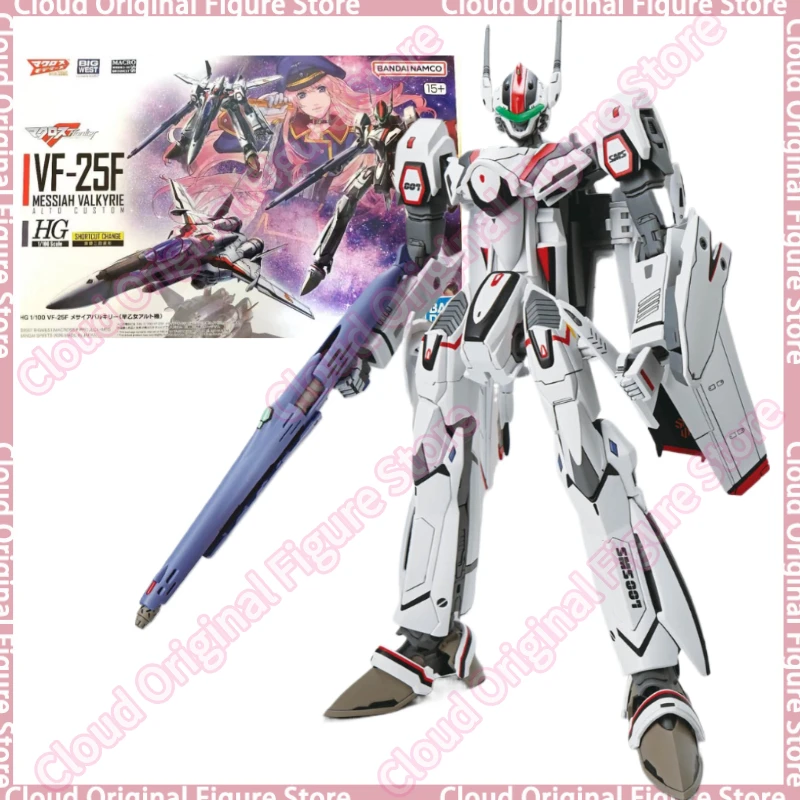 

In Stock 100% Original Bandai HG 1/100 VF-25F Messiah Valkyrie Assembly Model Kit Transformable Collectible Model Toys Hobby