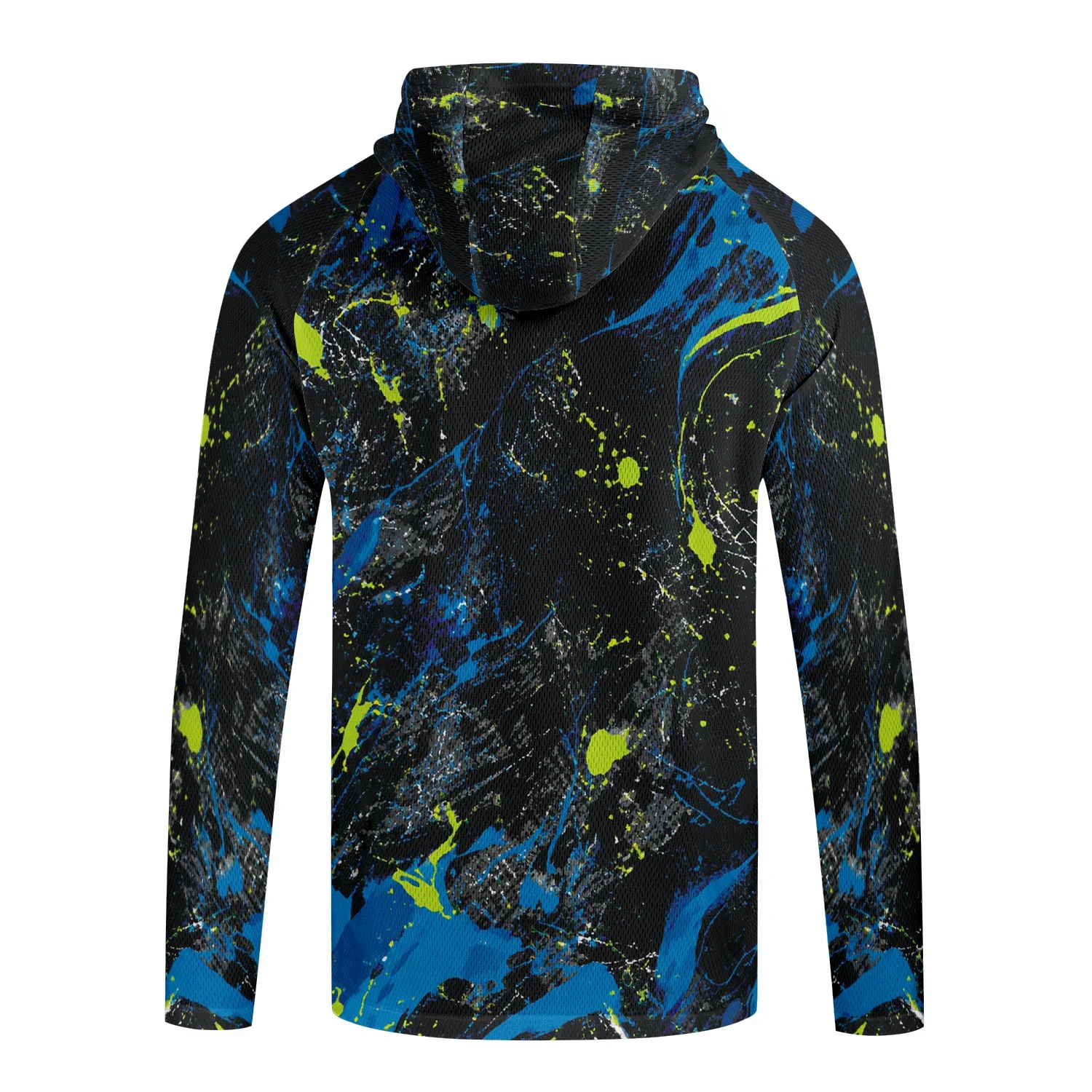 Herren Sommer UPF50+ Angel-Hoodie mit Gesichtsmaske, Reed Camo Bass-Print, schnelltrocknend, atmungsaktiv, leicht, langärmeliges Angelhemd – Detail 26