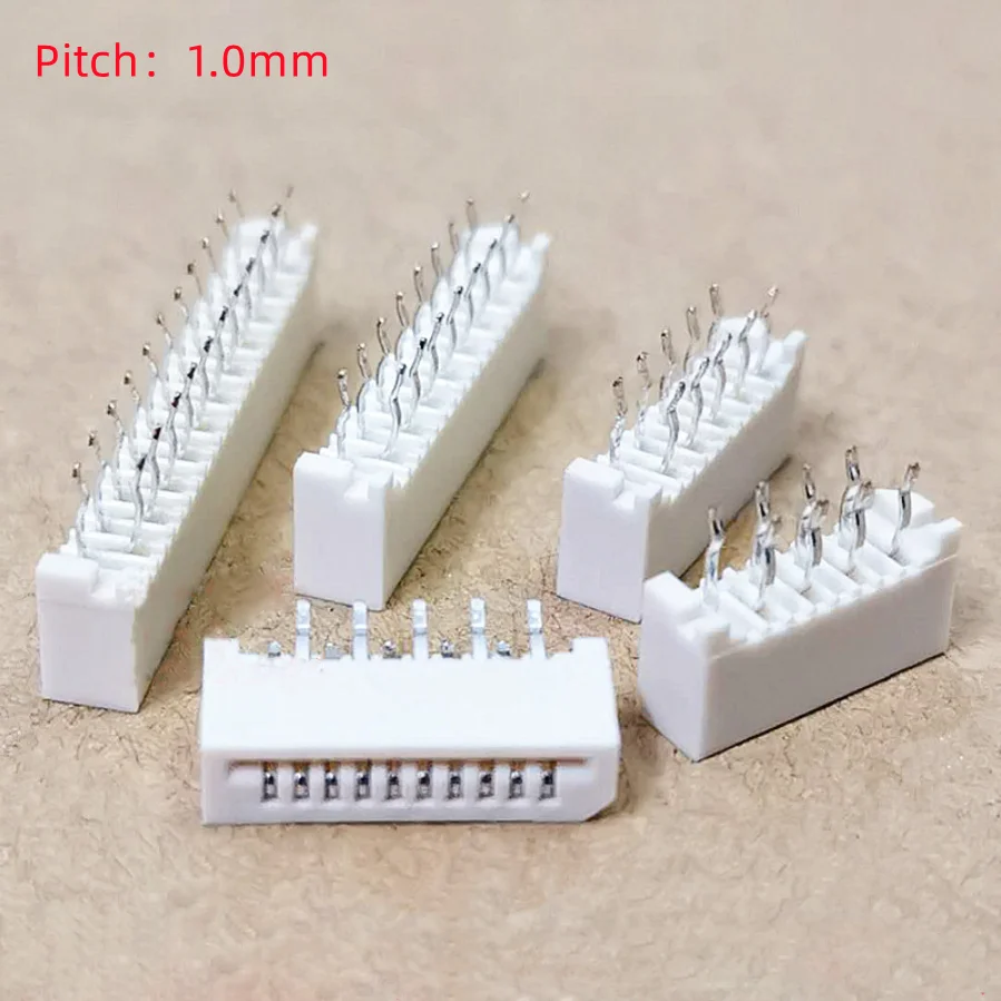 10PCS 1.0mm FPC/FFC Connector LCD Flexible Flat Cable Socket Double Row DIP Straight Pin Type 4 6 8 10 12 14 18 20 22 24 30 Pin