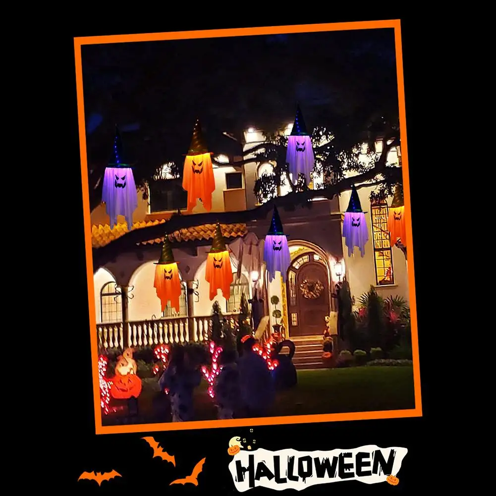 Halloween Led Lights Heks Hoed Lamp Batterij Werkende Opknoping Gloeiende Tovenaar Ghost Hoed Halloween Decor Voor Indoor Outdoor