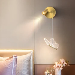Modern Wall Sconces Lamp Indoor Bedside Light Fixture Bedroom Living Room Home Decor Led Lighting Butterfly Spotlight Simple Art