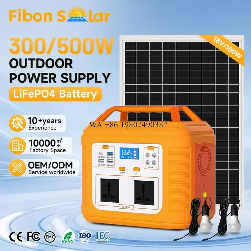 wmwmnu for Outdoor Camping LiFePO4 Battery Portable Power Station 200W 300W 400W 500W Professional Certificated Solar Energy