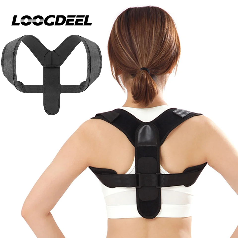 LOOGDEEL Adjustable Posture Corrector Scoliosis Back Brace Spine Support Shoulder Therapy Support Fitness Sport Back Belt Unisex