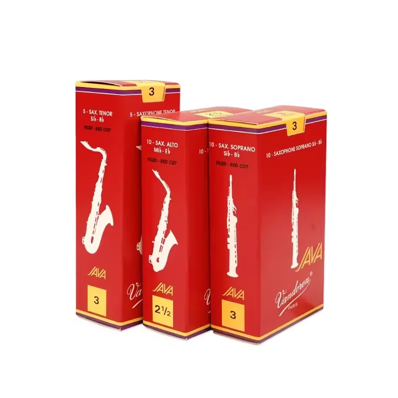 Palhetas Originais Vandoren Vermelhas/Azuis/Verdes para Saxofone Alto Eb JAVA 2.0/2.5/3.0【10 palhetas/caixa】
