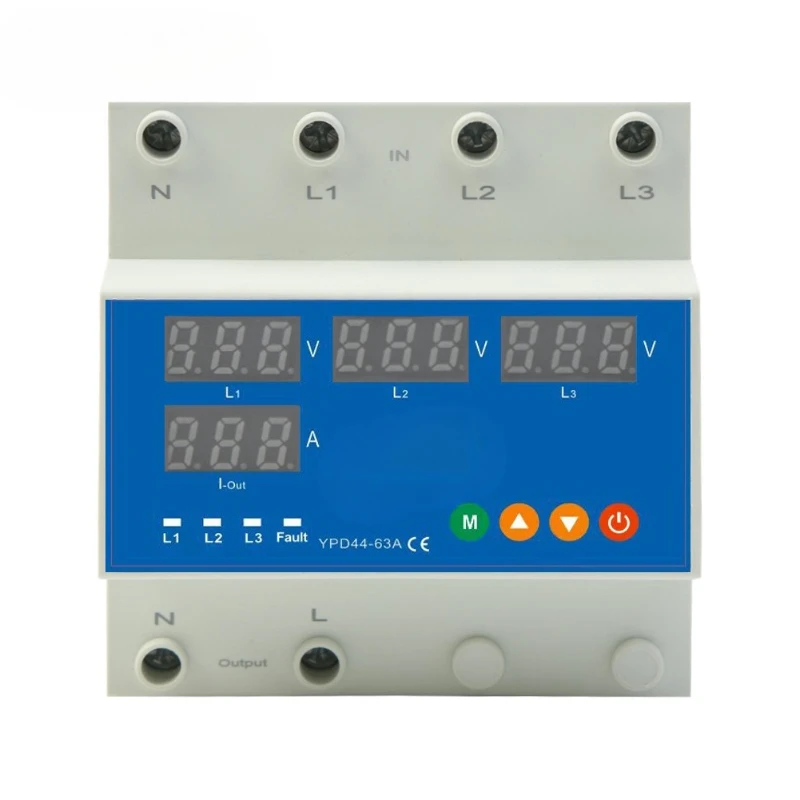 

Four-screen automatic conversion three-phase digital display uninterrupted adjustable over-voltage protector 63A 220V voltmeter