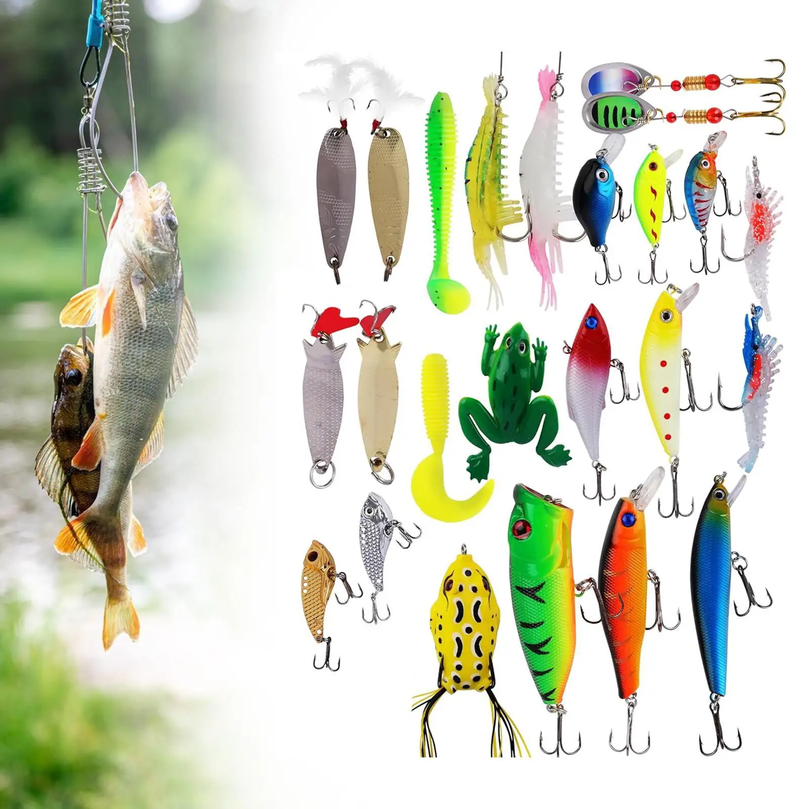 

Fishing Lure Advent Calendar 24 Days Saltwater Spoons Fishing Accessories