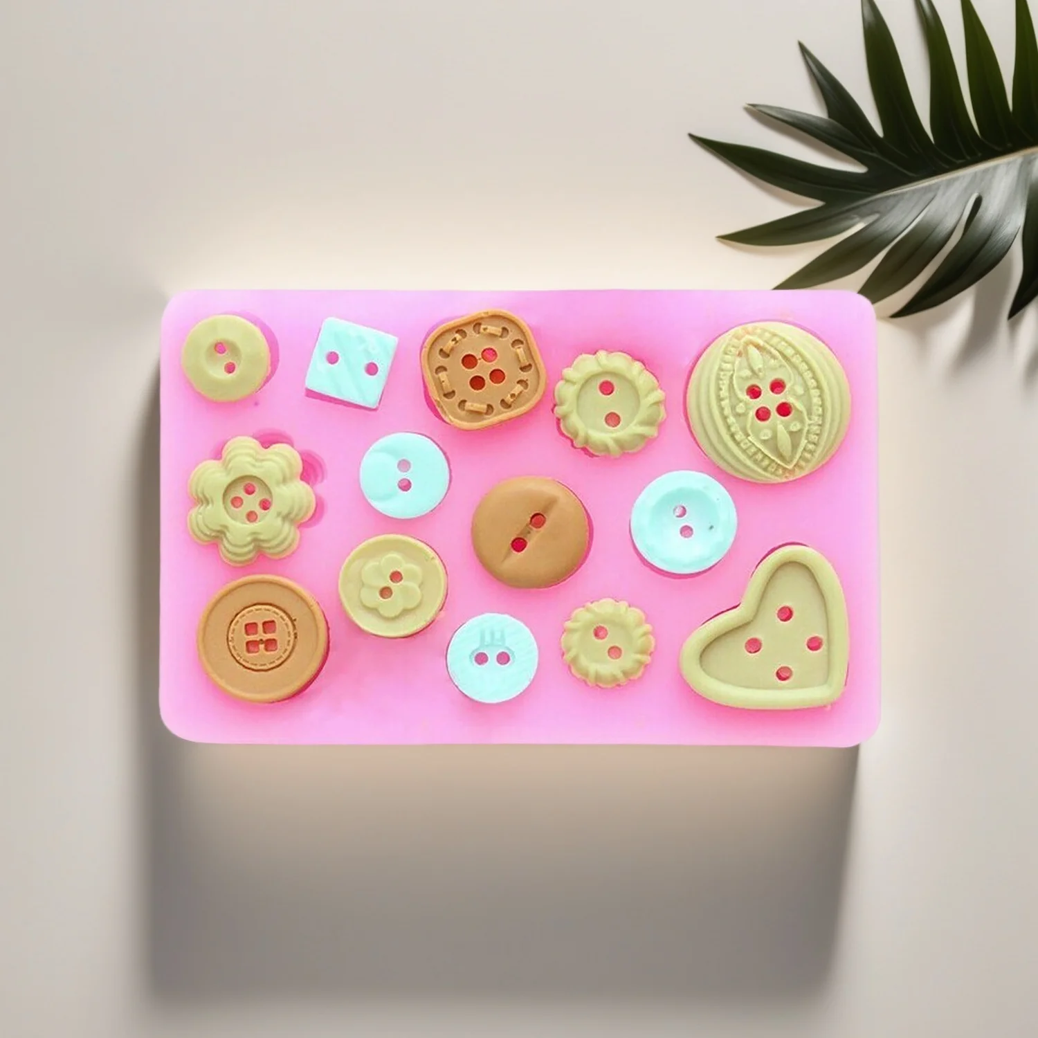 Buttons Shape Jewelry Silicone Mold Cupcake Fondant Molds DIY Wedding Cake Decorating Tools Candy Clay Chocolate Gumpaste Moulds