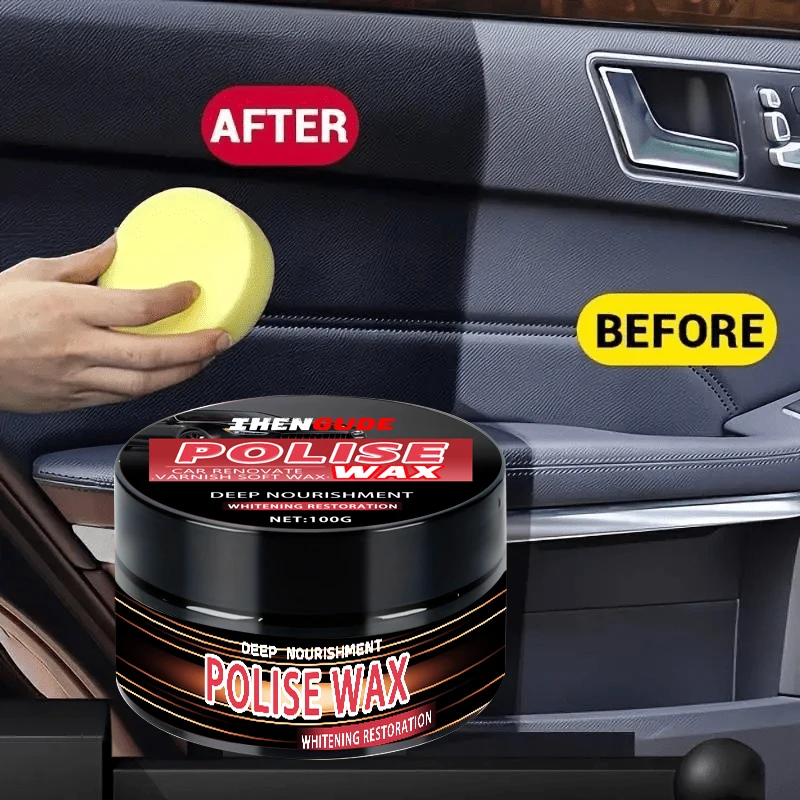 1 Piece of 100g Car Plastic Repair Wax, Multi-Purpose Leather Wax, with a Durability of up to 2-3 Years, Repairs Scratches and Enhances Tire Shine, Suitable for Maintenance of Black Interiors and Car Engine Compartment Renewal