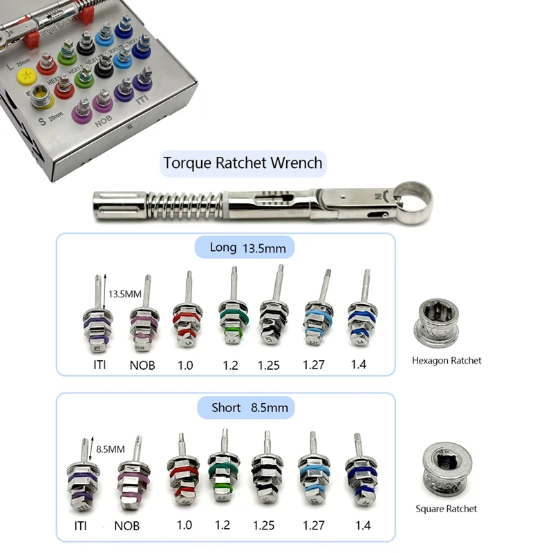 

Dental Universal Implant Torque Kit Screwdriver Wrench for Prosthetic Restoration Ratchet Dentist Tools