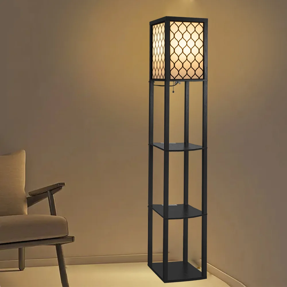 New Chinese Style Multi Functional Floor Lamps Living Room Shelf Standing Lighting Study Bookshelf Led Eye Protection Latern