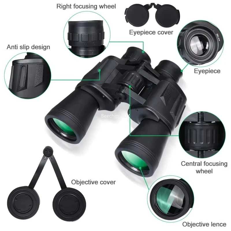 20X50 Hochleistungsfernglas für Erwachsene, Professionelle FMC-Linse mit Zentralfokus, HD-Optik für Vogelbeobachtung, Jagd & Reisen – Detail 4