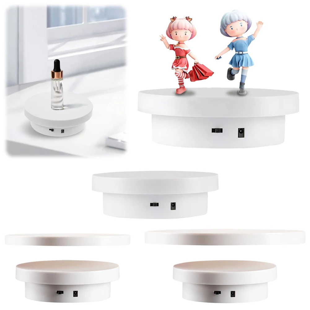 Présentoir Rotatif Électrique Colorable, Chargement USB, Support d'Exposition de Photographie, à Piles, pour Bijoux Modèles 3D