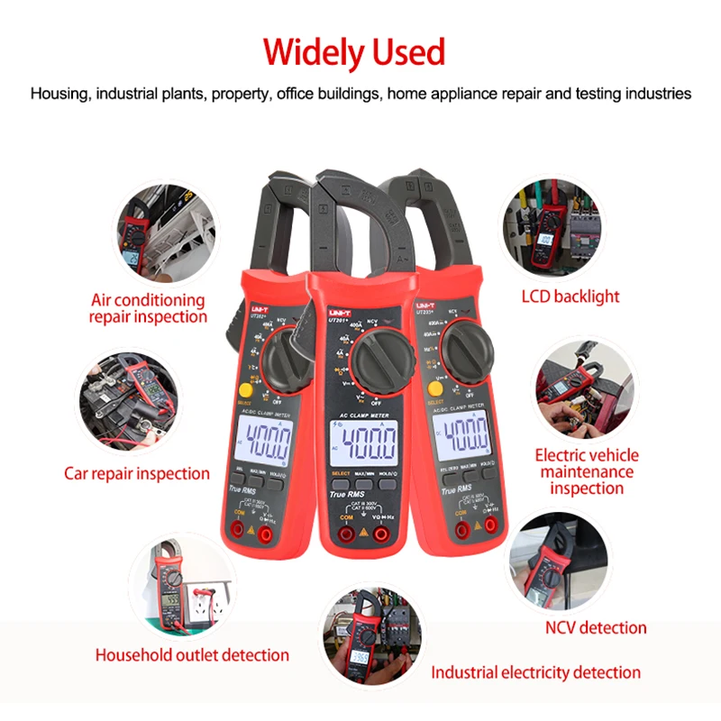 UNI T UNI-T UT202A+ UT204+ Digital AC DC Voltage Clamp Meter Multimeter True RMS 400-600A Auto Range Voltmeter Resistance Test