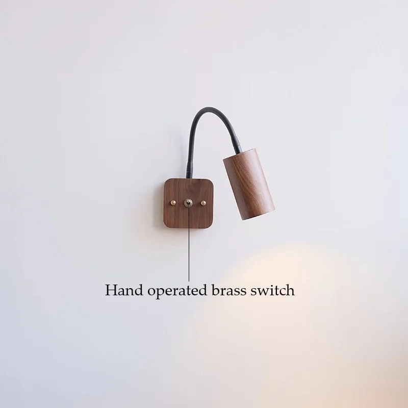 Walnut Wood 360° turning spotlight, Wabi-sabi Modern style, Wall light Sconces for Bedroom, Living, Aisle balcony, Bedside