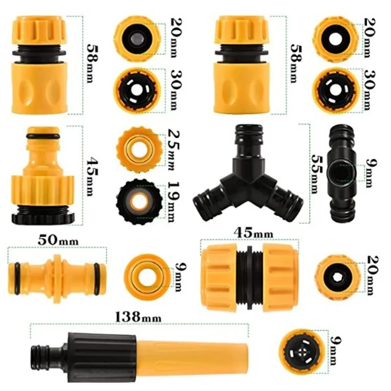 

ABS Garden Quick Hose Connector 1/2” End Double Male Hose Coupling Joint Adapter Extender Set For Hose Pipe Tube