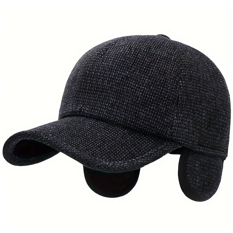 Winter warm old man hat men\'s middle-aged and elderly autumn and winter baseball cap warm dad old man ear protection cap