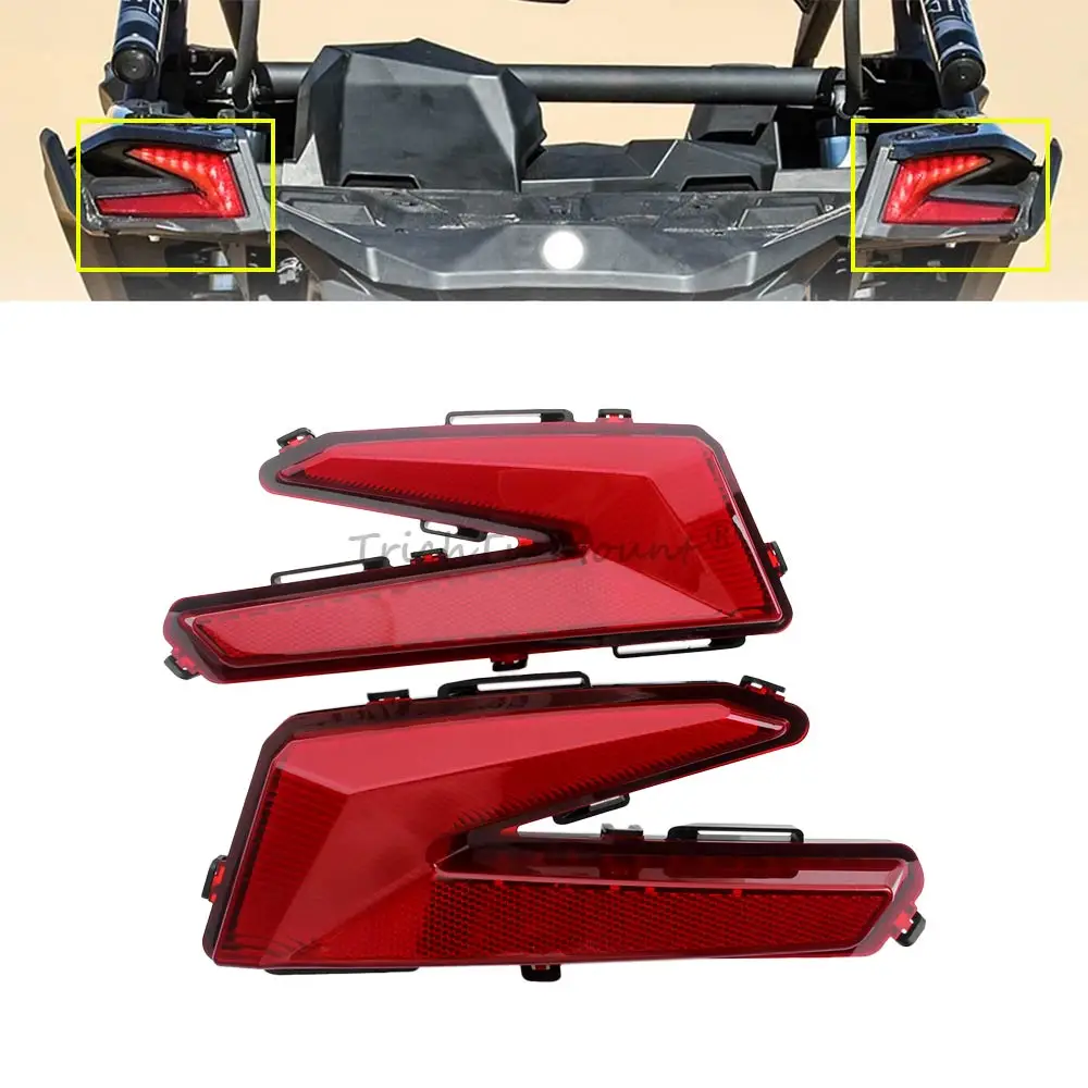 Motorcycle DC 9-16V LED Tail Light Assembly For CAN-AM Maverick Rear Taillight assembly-X3-Flowing steering-Red grille TL00290-R