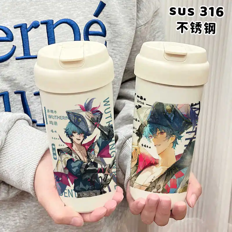 

Wuthering Waves Brant Cute Anime Game Peripheral Water Cup Personalized Creative Cartoon Thermos Cup Cosplay Coffee Mug Cup