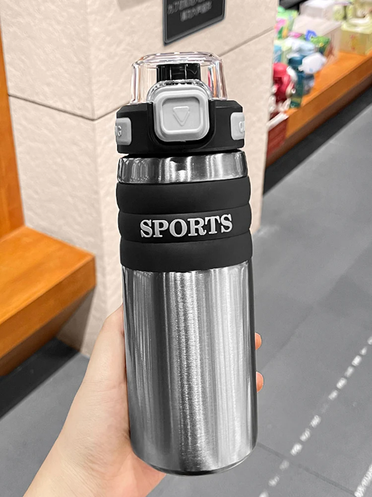 

Sports Insulated Water Bottle St Dual Drinking Cup for Boys School Outdoor Portable Anti-Spla Easy to Clean Leak-Proof