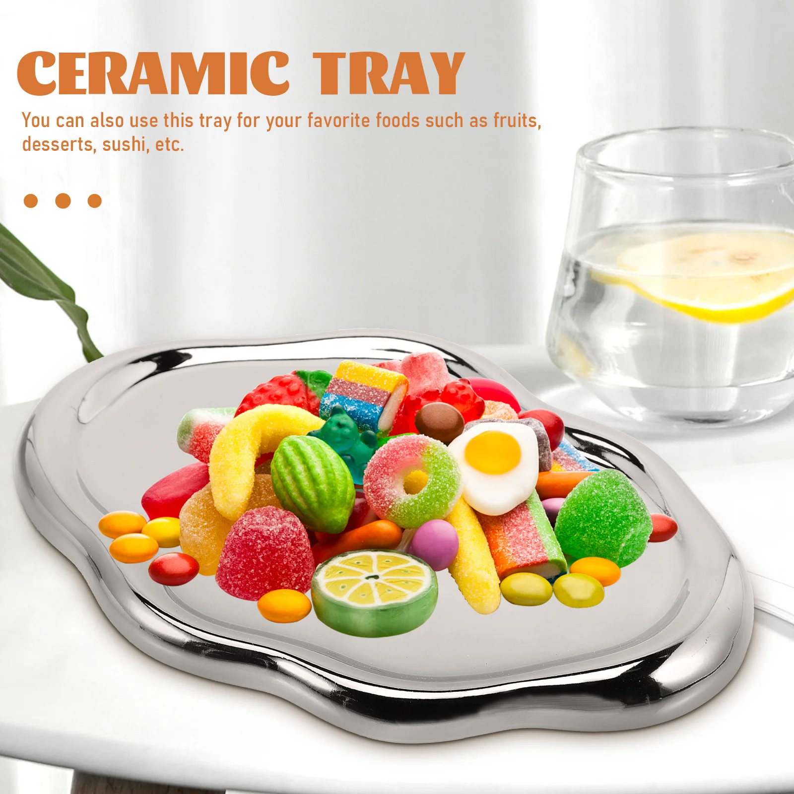 

Керамический поднос с облаком, декоративная тарелка для ювелирных изделий, держатель для хранения колец, настольная тарелка для безделушек для дома, кухни, фруктов, десертов