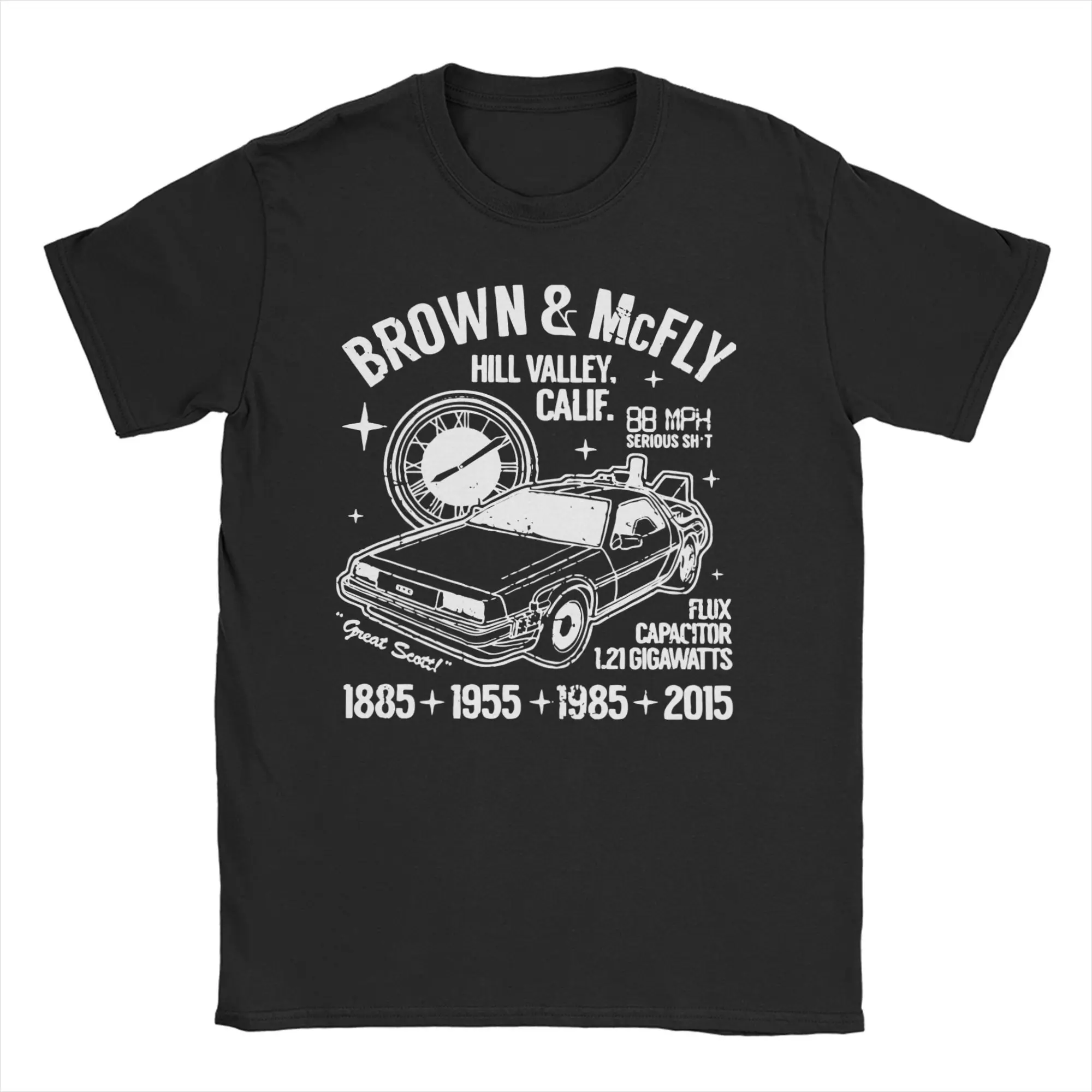 

Brown and McFlyy for Men Women T Shirts Back to the Future Time Travel Movie BTTF Tee Shirt T-Shirt Cotton Plus Size Clothes