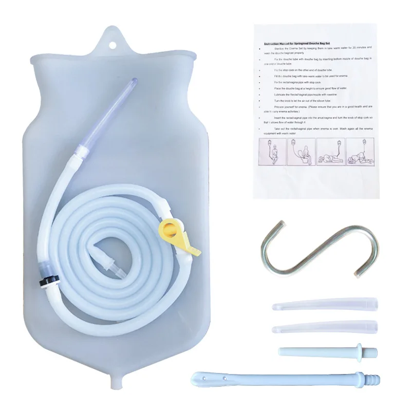 Reusable Enema Anal Bag Kit Silicone Cleansing Enteroclysm Detoxified Bowel Bags Enema Irrigator Douche Bag