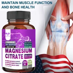 Magnesium Citrate 1250 Mg - Easily Absorbed, Purified Trace Mineral - Muscle, Nerve and Energy Support, Non-GMO