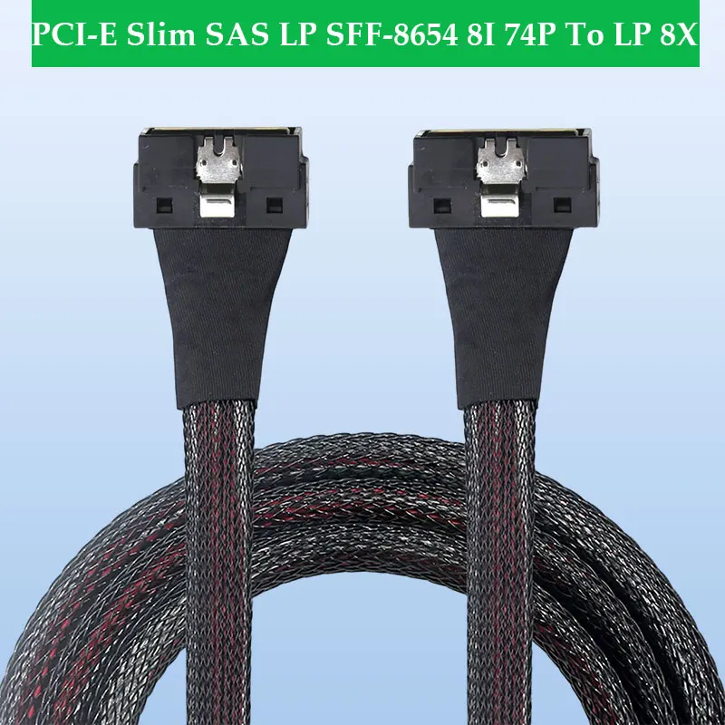 ADT-Link PCI-E Slim SAS LP Low Profile SFF-8654 8I 74P To LP 8X High Speed Extension Cable Length Optional 0.5M 0.8M 1M