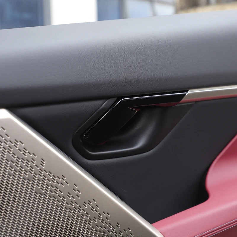 4 قطعة ABS ألياف الكربون لسيارات BMW 5 Series G60 2024-2025 + غطاء مقبض الباب الداخلي للسيارة لاصقة تزيين حماية الملحقات