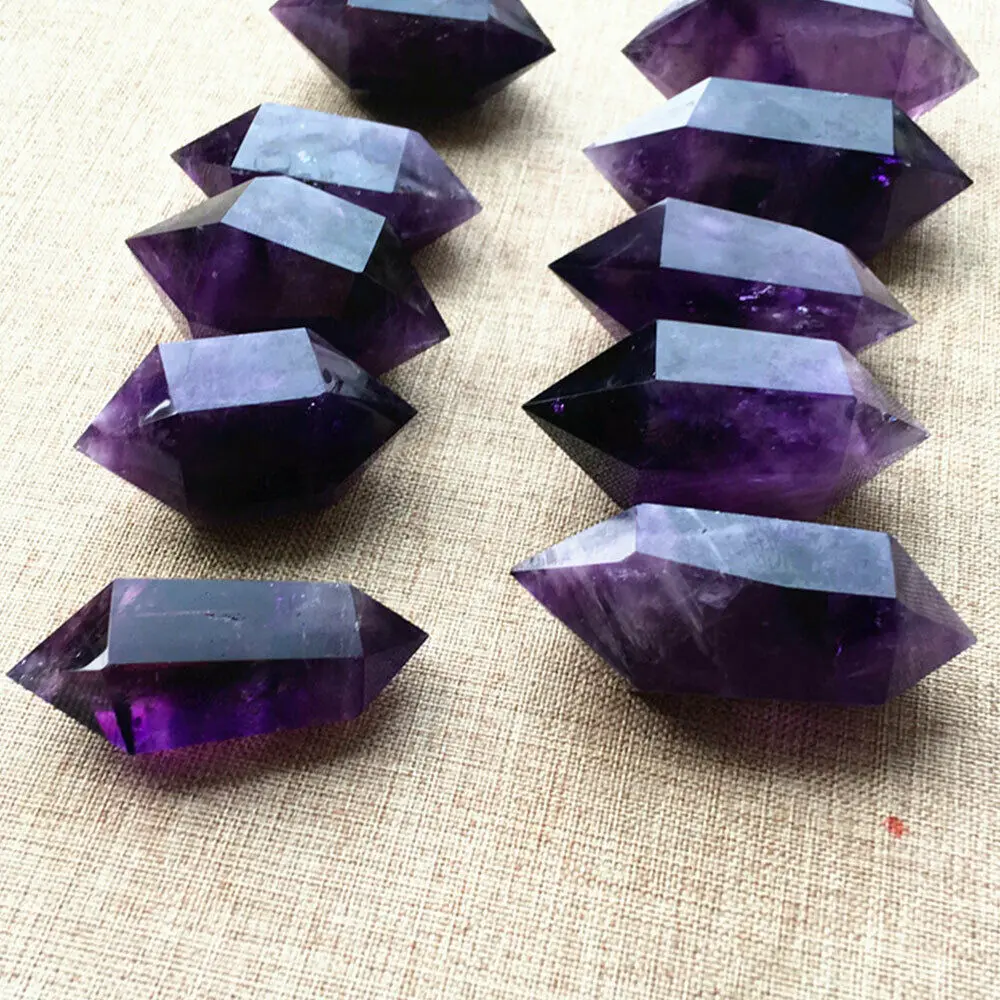 1PCS Natural Amethyst Point Crystal Healing Energy Stone Natural Quartz Home Decor Reiki Polished Crafts 40-50mm Stone Carved