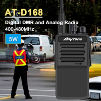 Anytone AT-D168 UHF 400-480MHz Walkie Talkie 5W 256Ch AES256 ARC4 Encryption Digital DMR & Analog DTMF 2Tone 5Tone Two Way Radio