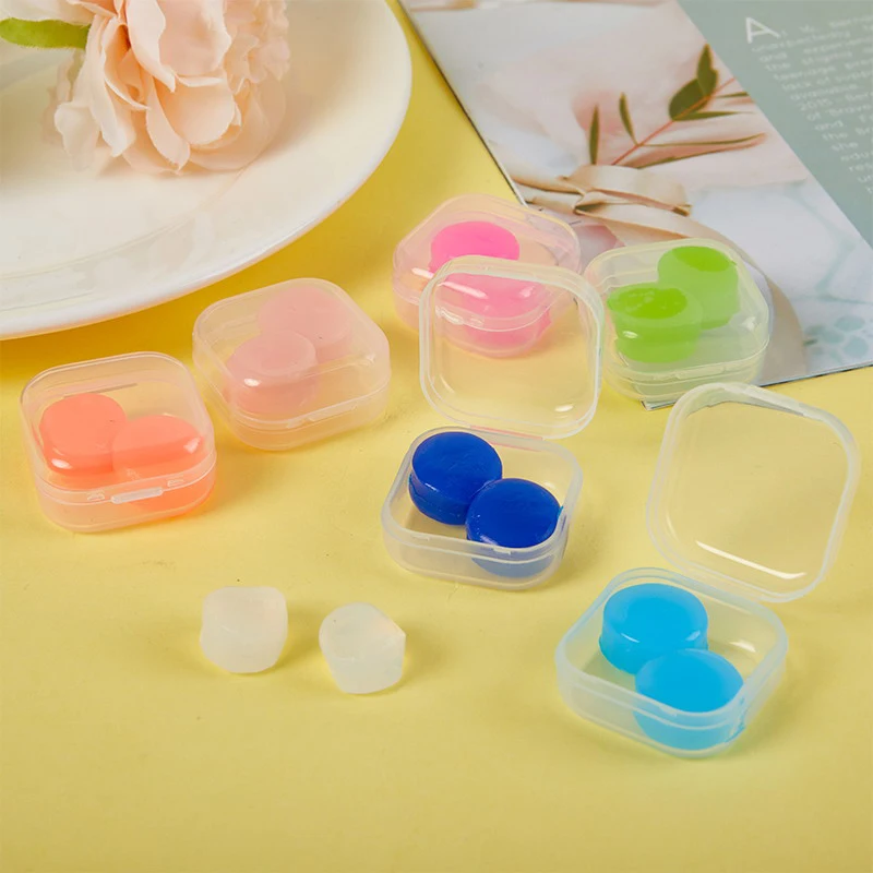 2Pcs Silicone Sleeping Ear Plugs Noise Reduction Anti Snore Sound Insulation Earplug Sleep Ear Protection Reusable Ear Plugs