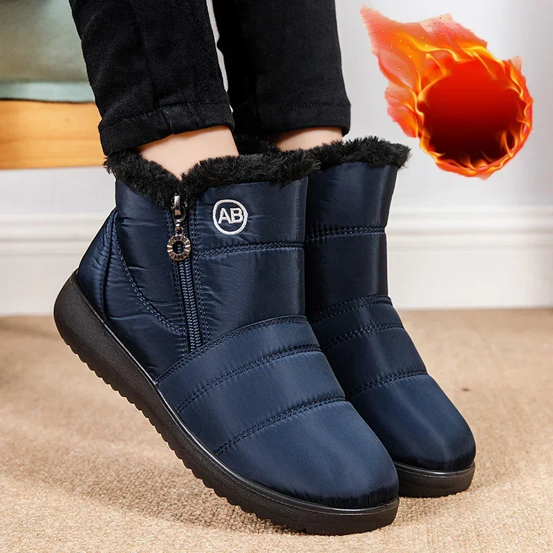 

Non Slip Waterproof Snow Boots Woman 2024 Winter Warm Plush Lined Ankle Boots for Women Leisure Comfortable Cotton Shoes Ladies