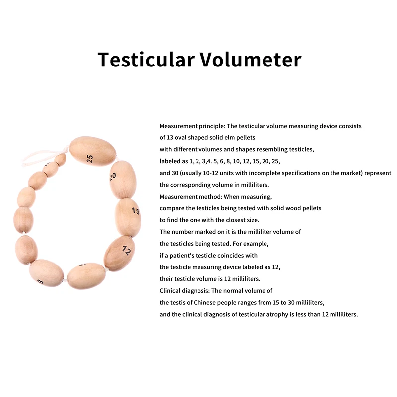 12 Kinds Of Size Wooden Orchidometer Testis Volume Meter Testis Volume Measurement For Testis Size Measure Male Tanner Stage